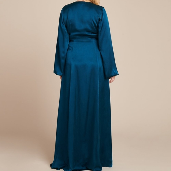 Azeeza Madea Silk Teal Gown - Brand New Sz16/XXL - Picture 4 of 8